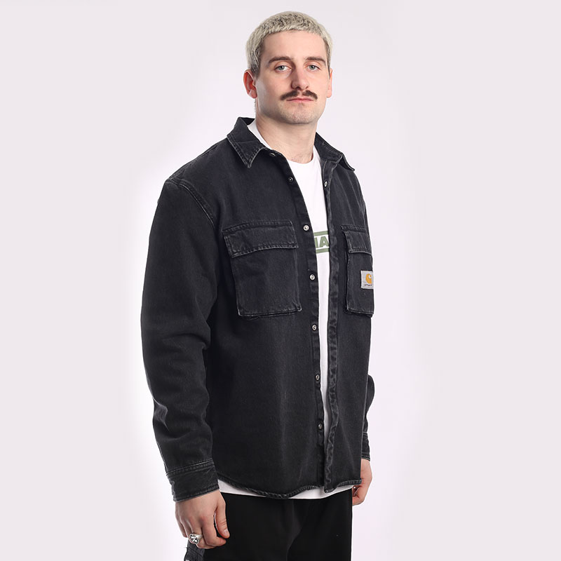 мужская черная рубашка Carhartt WIP Monsterey Shirt Jac I031916-black - цена, описание, фото 3